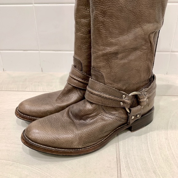 Frye Melissa Taupe Leather Tall Riding Boots 9.5M - Picture 3 of 5